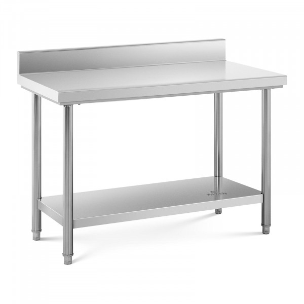 Stainless Steel Work Table - 120 x 60 cm - upstand - 137 kg capacity