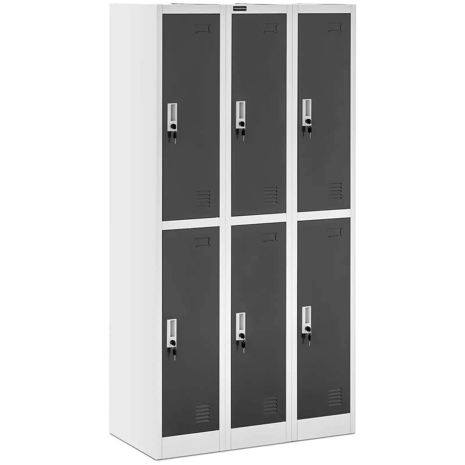 Metal Storage Locker - 6 lockers - grey