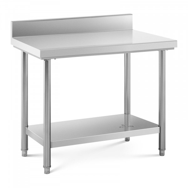 Stainless Steel Work Table - 100 x 60 cm - upstand - 90 kg capacity