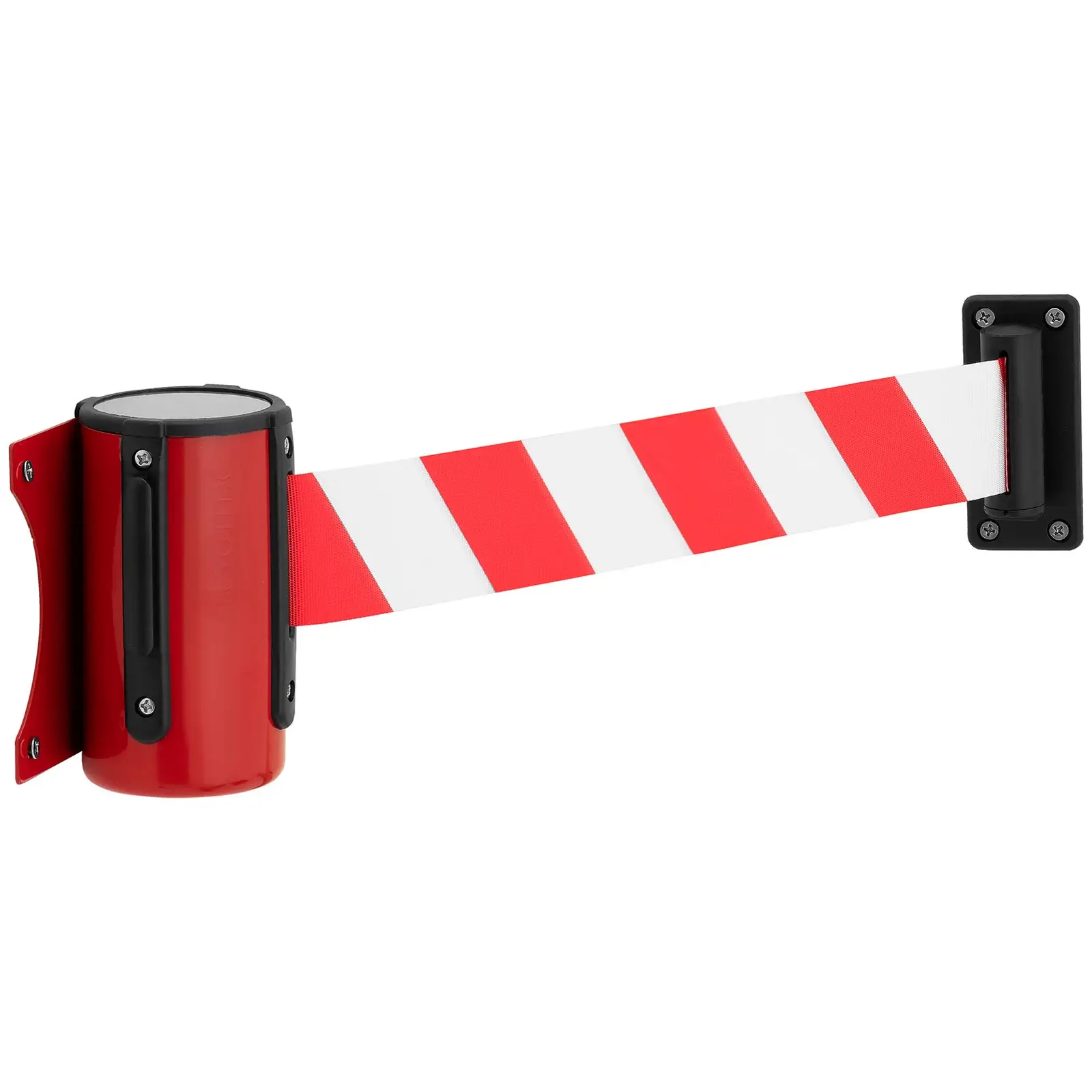 Wall Mounted Retractable Barrier - red/white - 2 m