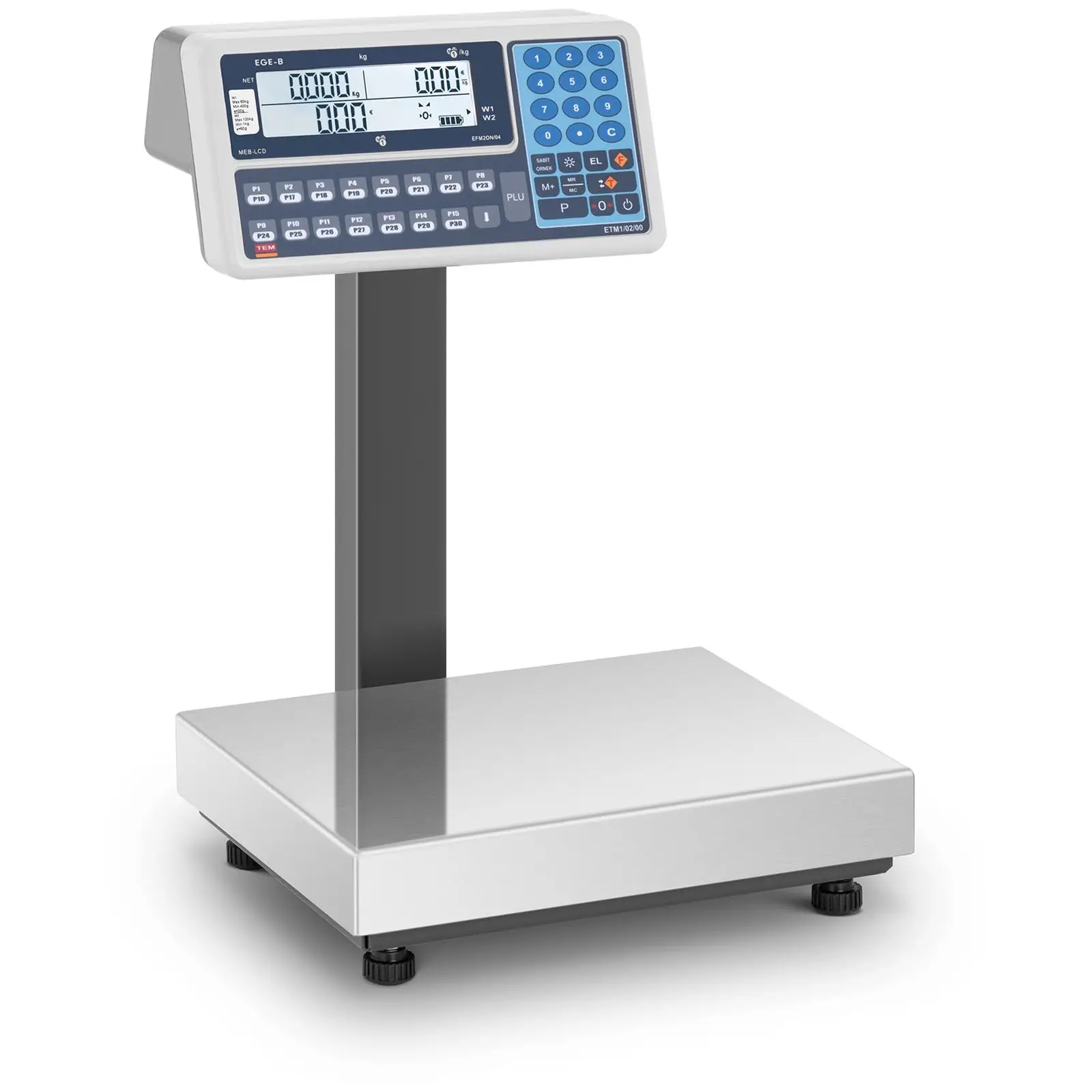 Price Scale - calibrated - 60 kg / 20 g - 120 kg / 50 g - dual LCD