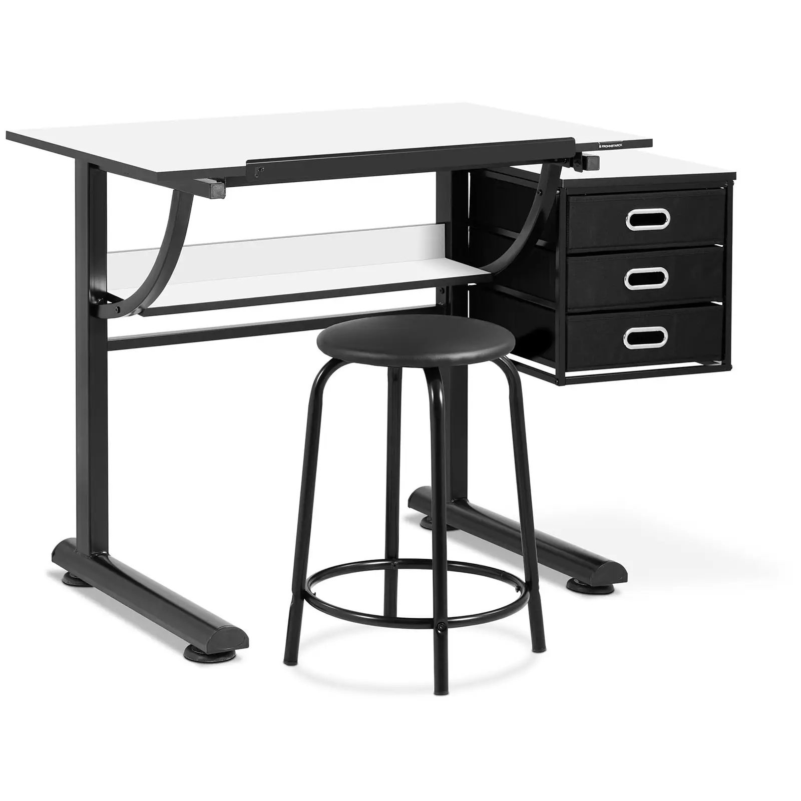 Factory second Drawing table with stool for architects and artists - 900 x 600 mm - drawers