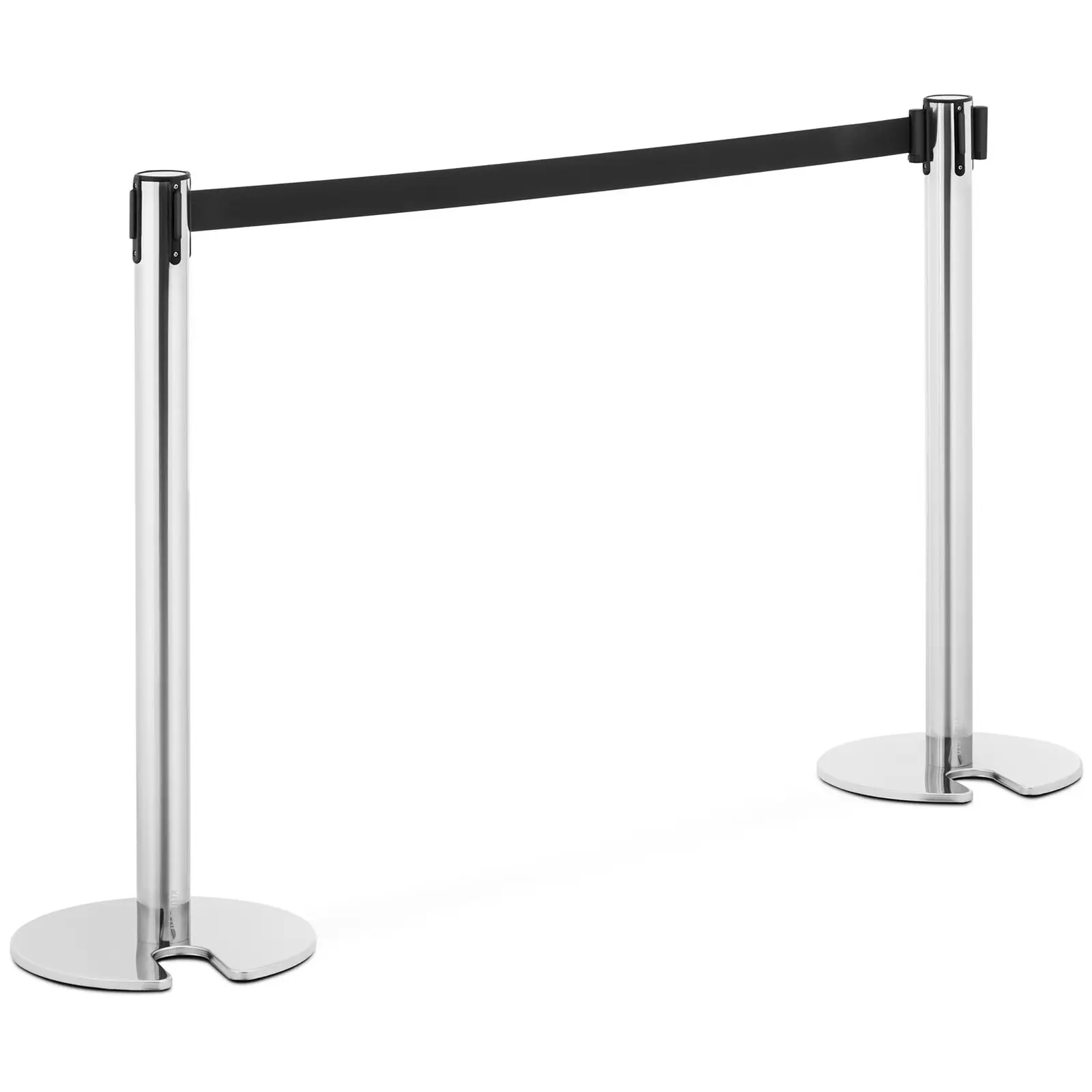 2 Barrier Stands - with strap - 200 cm - stainless steel - stand with notch